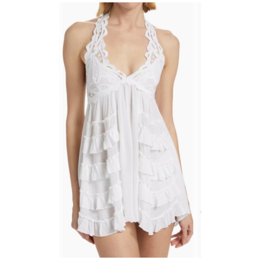 New Free People Adella Halter Slip Mini Dress - Picture 2 of 6